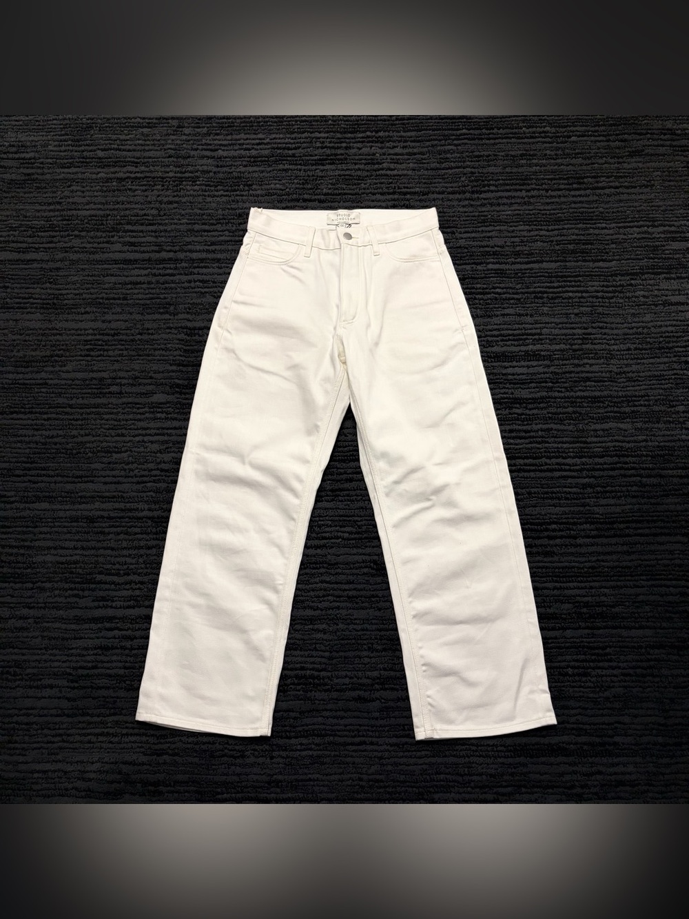 NWT Studio Nicholson Ruthe White High Waist Wide leg Crop Selvedge Denim Jeans